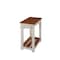 Alaterre Furniture Savannah Chairside End Table with Pull-out Shelf, Ivory with Natural Wood Top ASVA13IVW - alternate 4